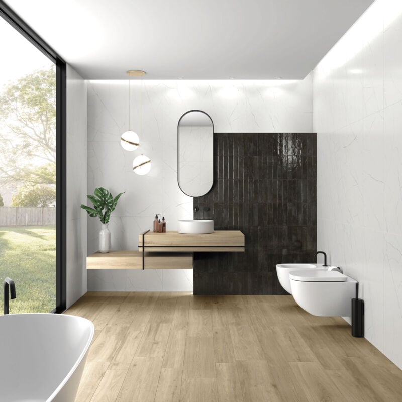 Stone By Stone - Faïence - raku - Black Lava - 5,6x26,7 - Brillant - (0,78 m²)