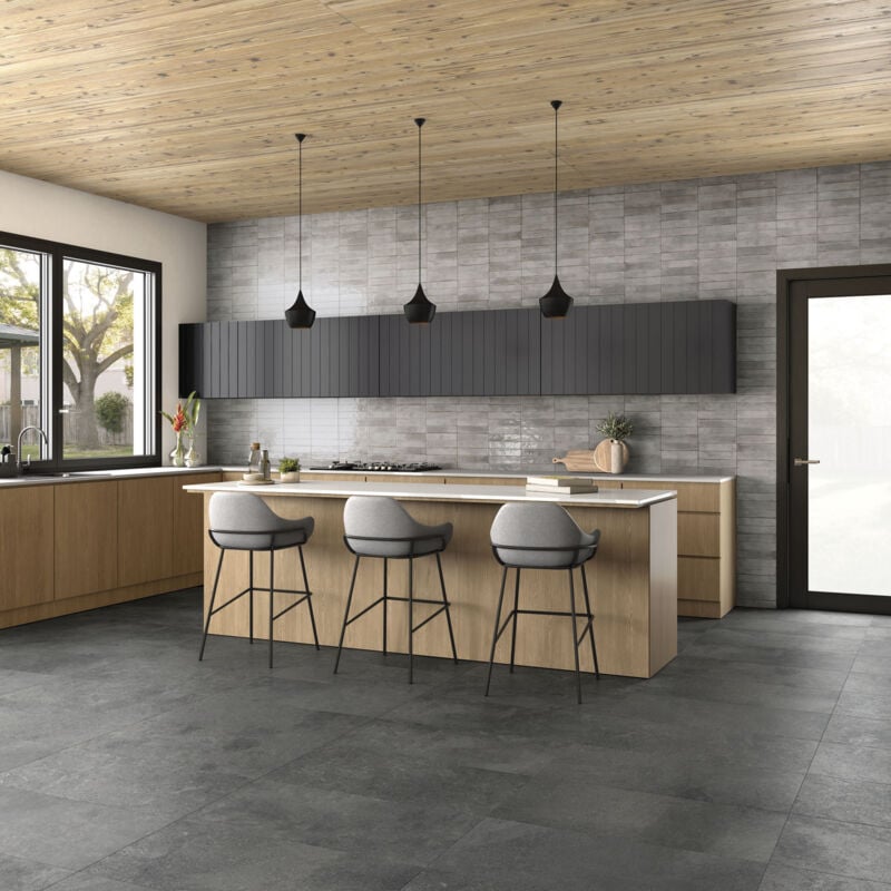 Stone By Stone - Faïence - raku - r Grey - 5,6x26,7 - Brillant - (0,78 m²)