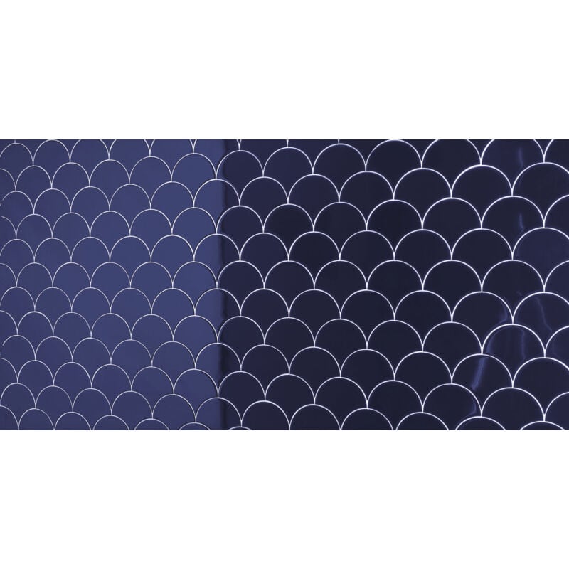 Stone By Stone - Faïence - scales - cobalto - Brillant - (0,154 m²)