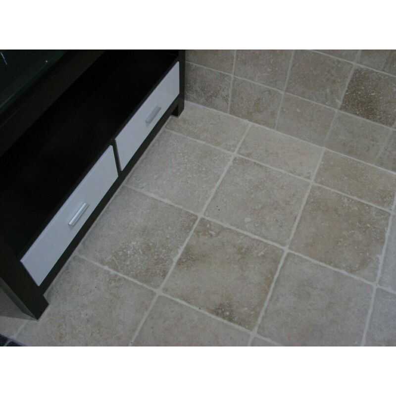 Stone By Stone - Faïence Travertin 1er Choix - Mix Beige - 20,3x20,3x1cm - Vieilli