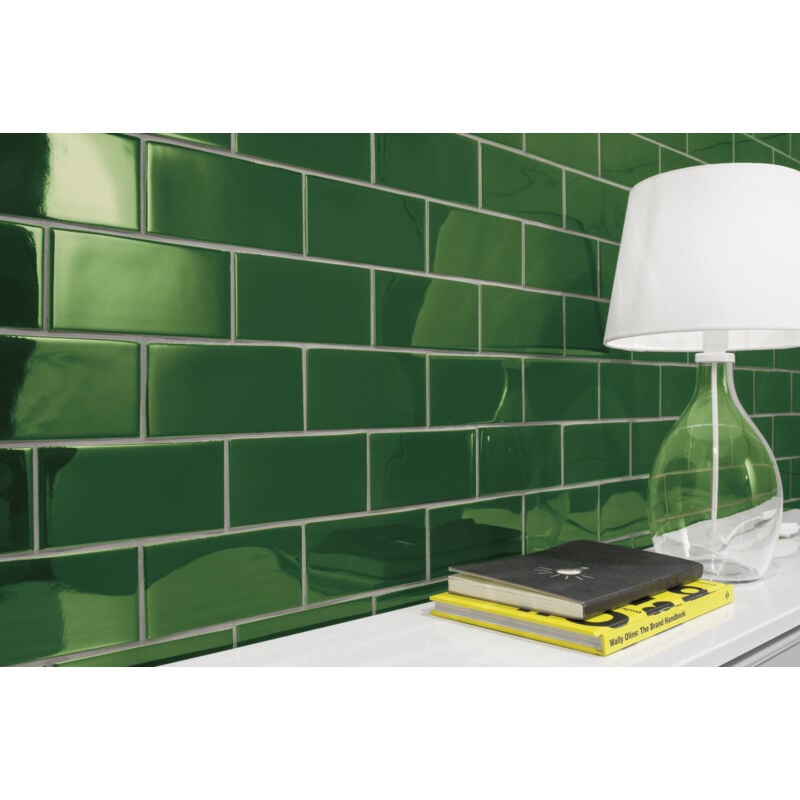 Stone By Stone - Faïence - urban atelier - verde garrafa - 14x14 - Brillant - (0,48 m²)