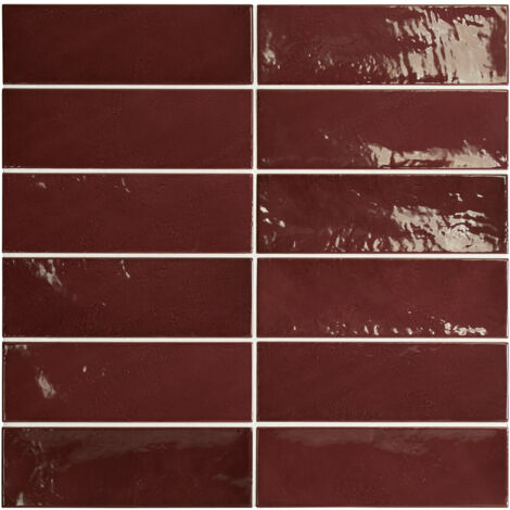 Faïence - VILLAGE - AUBERGINE - 6,5X20