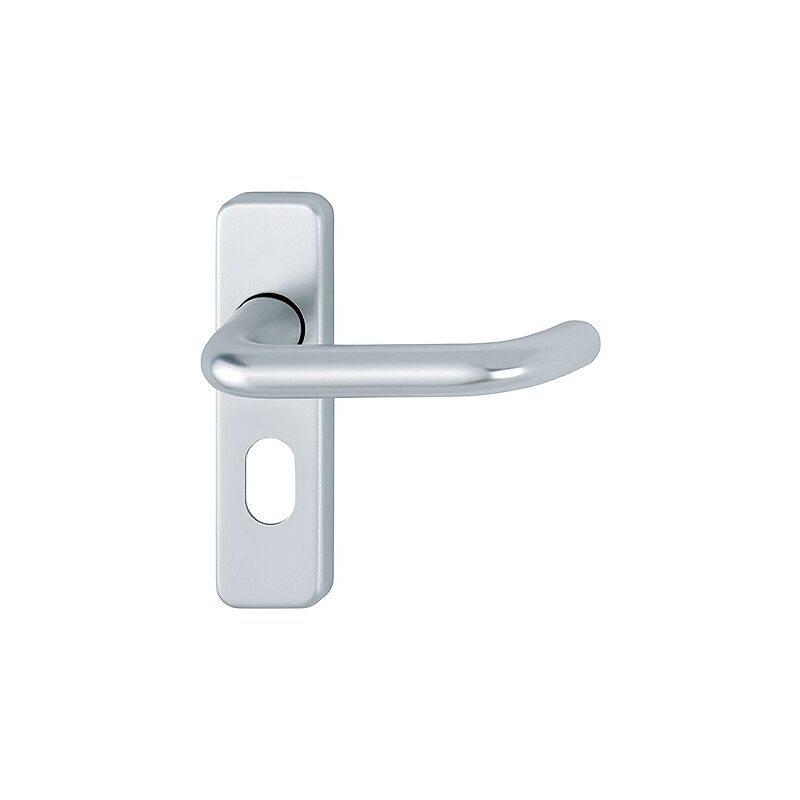 Hoppe - Fairways GB57 Return Lever Oval Profile Lock on Conceal Backplate Satin Anodised Aluminium