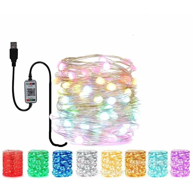 Image of Fairy Lights, 10M Fairy Lights 100LED rgb Fairy Lights Mini Indoor Fairy Lights Decoration for Christmas Wedding Party Home Garden