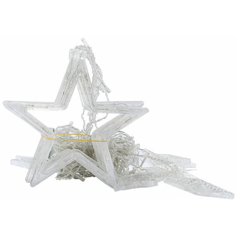 Fairy Lights - 2.5M Outdoor Christmas Decoration 8Mode, 12 Stars Curtain Light, Curtain Light（plug in）