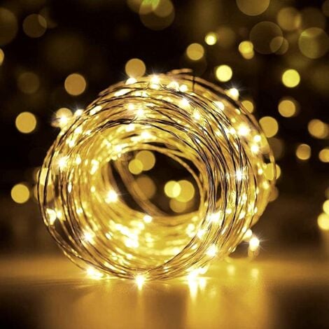 Fairy Lights, LED String Lights 20M 200 LEDs IP65 Waterproof, Micro LED String Lights Decoration for Bedroom Christmas Wedding Party Birthday Garden Patio - USB Powered (Warm Yellow)