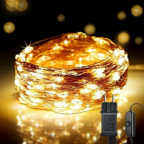 Fairy Lights with Plug, 20m 200 LED Copper Wire 8 Modes Indoor and Outdoor Waterproof Fairy Lights (Warm White) for Bedroom Christmas Wedding Party Home Garden