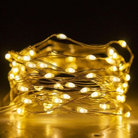 Fairy PGGHTS LED-Lichterkette im Heritage-Stil mit 8 Modi, 50 LEDs, Kupferdraht, wasserdicht, für Gartendekoration im Freien, Hochzeits- und Partydekoration im Innenbereich (5 m / 16 ft, bl)