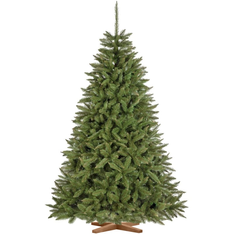 Sapin de Noël Artificiel 220cm épicéa Naturel Arbre de Noël avec support en Bois Tronc Vert Made in eu - Fairytrees