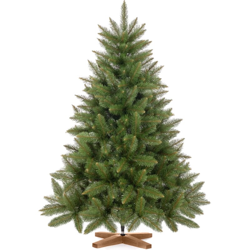 Sapin de Noël Artificiel 120cm épicéa Naturel Arbre de Noël avec support en Bois Tronc Vert Made in eu - Fairytrees