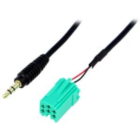 Faisceau entree AUX Jack 3.5 Autoradio compatible avec Renault ap05 MINI-ISO Vert