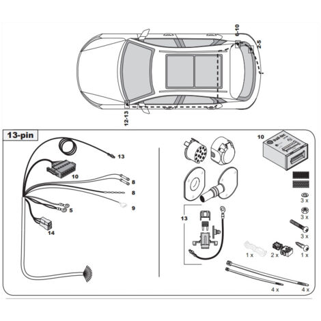 FAISCEAU SPECIFIQUE 13 BROCHES POUR BYD ATTO 3 (02/22-)