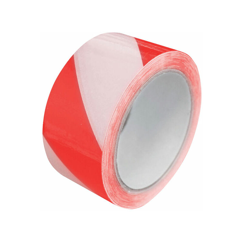 Faithfull - 06525033HAZ-RW Laminated Self-Adhesive Hazard Tape Red/White 50mmx 33m