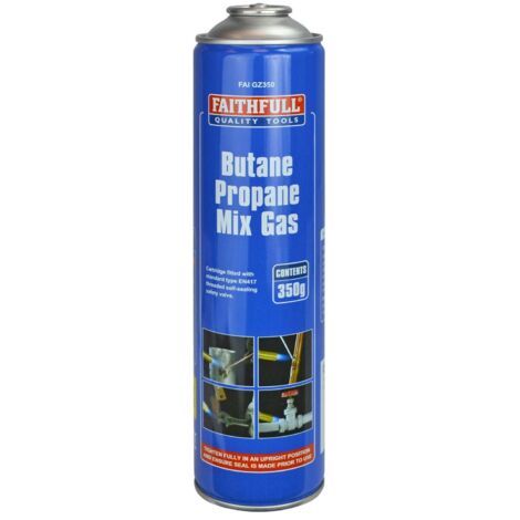 Faithfull 2350 Butane Propane Mix Gas Cartridge – 350g, Compatible with Various Appliances