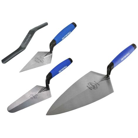 Faithfull 4 Piece Trowel Set Brick Pointing Soft Grip Handle FAIPTFSET4