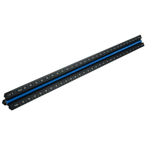 Faithfull 78L030 Prestige Tri-Scale Architect Rule Black Aluminium 300mm FAIRULETACNC