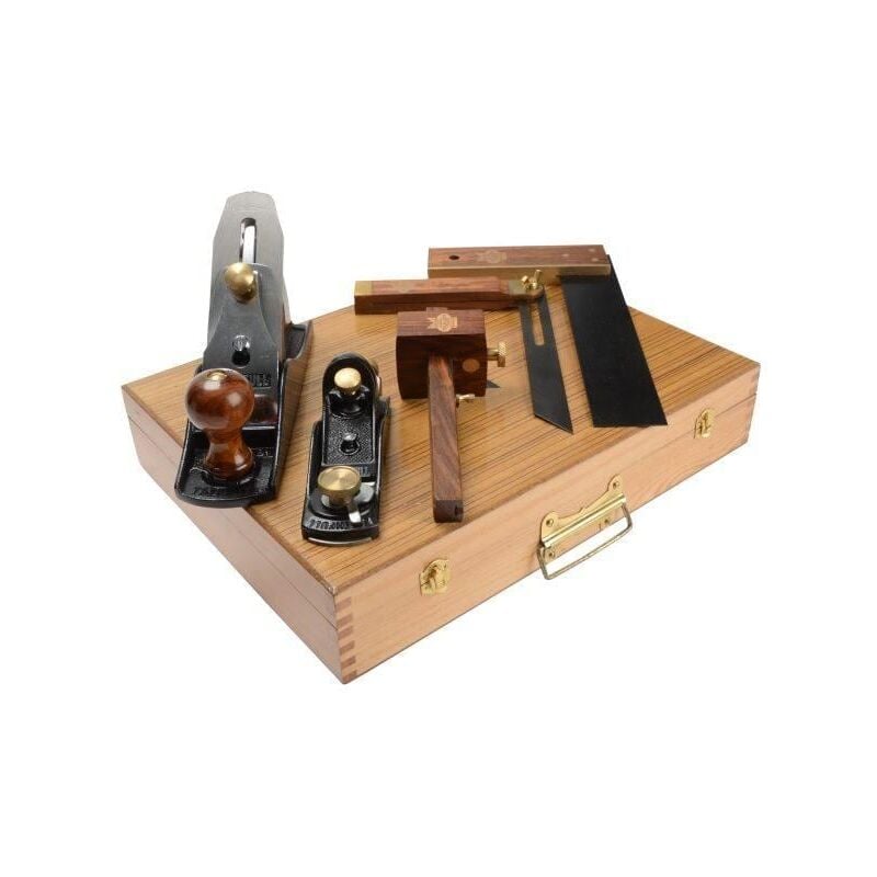 Faithfull - 5 Piece Carpenters Woodworking Tool Kit Planes Square Gauge faicarpset