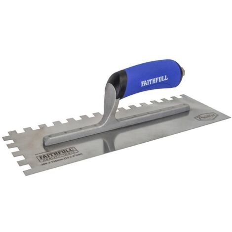 Faithfull FAI023 Prestige Notched Trowel 330 x 115mm (13 x 4.1/2in) 10mm Notch FAIPTNT13SS