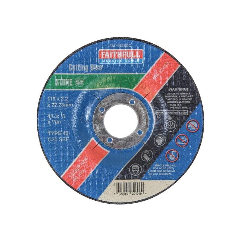 Faithfull FAI1153SDC Depressed Centre Stone Cutting Disc 115 x 3.2...