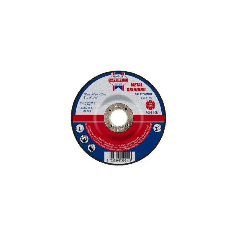 Depressed Centre Metal Grinding Disc 125 x 6.5 x 22.23mm FAI1256MDG