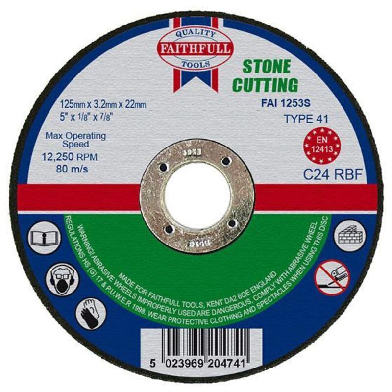 Stone Cut Off Disc 125 x 3.2 x 22.23mm FAI1253S - Faithfull
