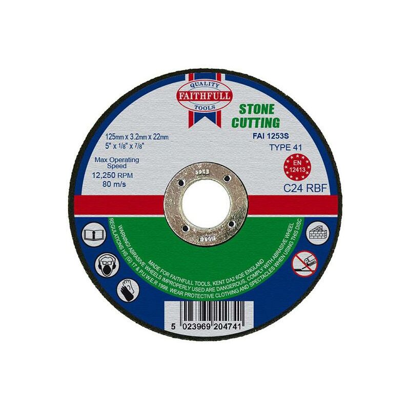 Stone Cut Off Disc 125 x 3.2 x 22.23mm FAI1253S - Faithfull