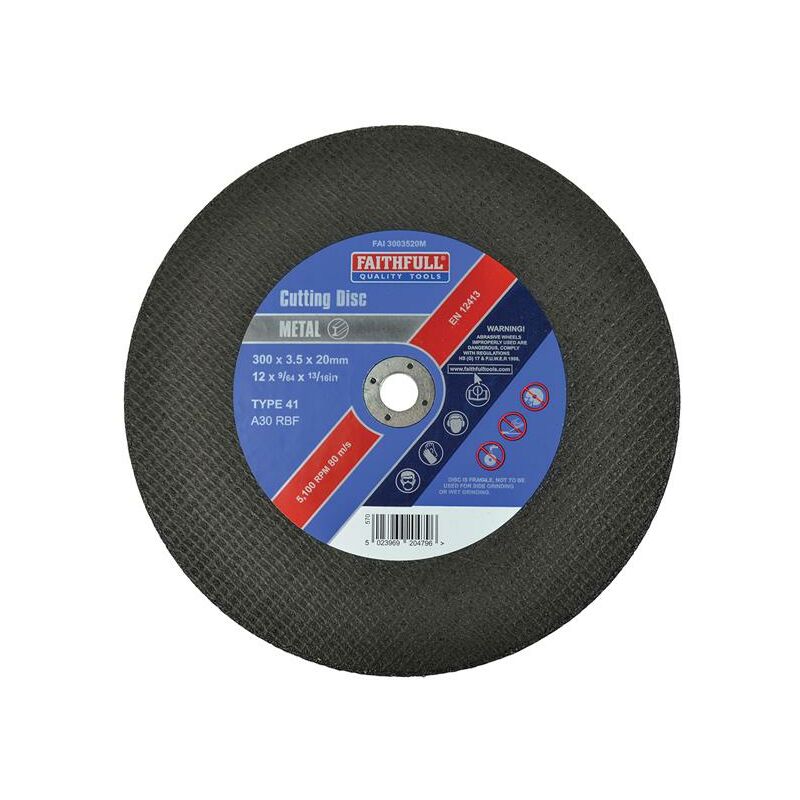 Metal Cut Off Disc 300 x 3.5 x 20mm FAI3003520M - Faithfull