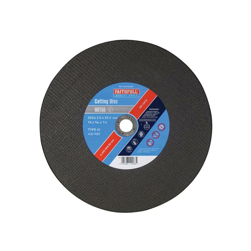Faithfull - Metal Cut Off Disc 355 x 3.5 x 25.4mm FAI3503525M
