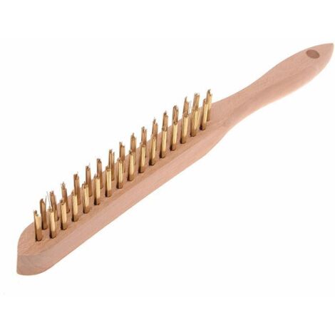 Faithfull FAI680B2 Brass Wire Scratch Brush with 2-Row Design for Heavy-Duty Cleaning and Surface Preparation
