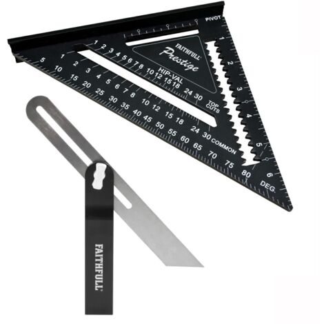 Faithfull FAICSQSB Prestige Speed Square 180mm 7in Sliding Bevel 250mm 10in