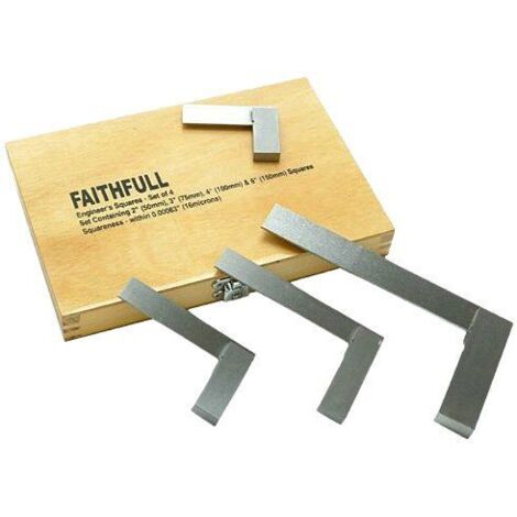 Faithfull FAIESSET4 Engineers Squares Set 4pce (50, 75, 100, 150mm)