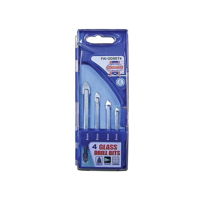 Faithfull - Tile & Glass Drill Bit Set of 4 (3-6mm) FAIGDSET4