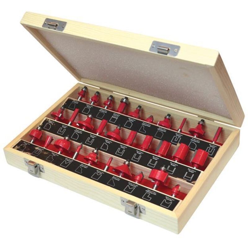 Faithfull - 1/4in tct Router Bit Set, 30 Piece FAIRBS30