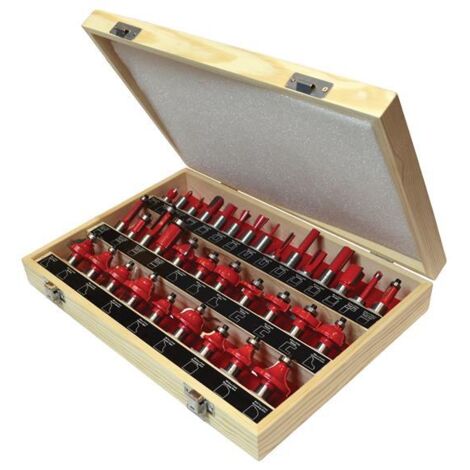 Faithfull FAIRBS35 Carbide Router Bit Set of 35 TCT 1/2in Shank