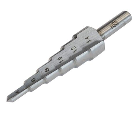 Faithfull FAISD412 HSS Step Drill Bit Set (4-14mm) for Precise Drilling in Metal and Wood