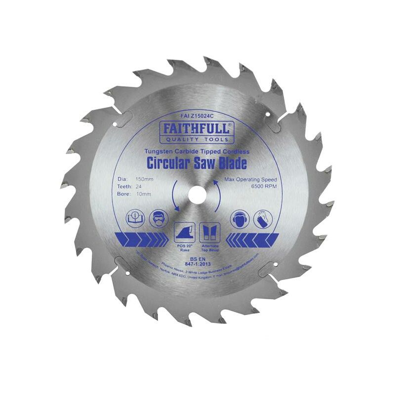 Faithfull - tct Cordless Trimsaw Blade 150 x 10mm x 24T pos FAIZ15024C