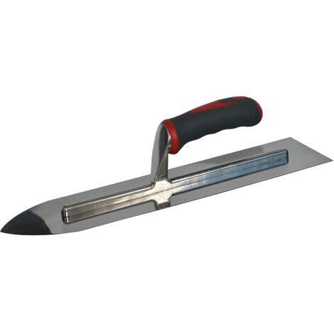 Faithfull Flooring Trowel Stainless Steel Soft Grip Handle 16 x 4in FAISGTFL16SS