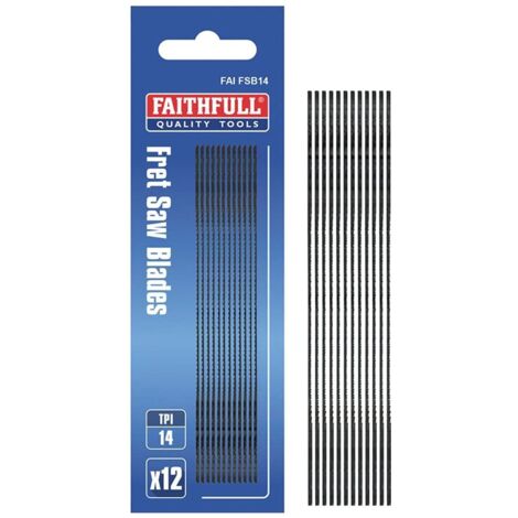 Faithfull Fret Saw Blades 130mm (5in) 14 TPI (Pack of 12) FAIFSB14