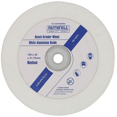 Faithfull General Purpose Grinding Wheel 150 x 20mm White Medium FAIGW15020WG