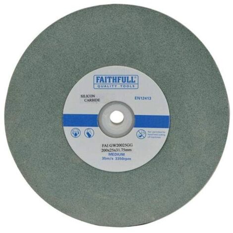 Faithfull General Purpose Grinding Wheel 200 x 25mm Green Grit FAIGW20025GG