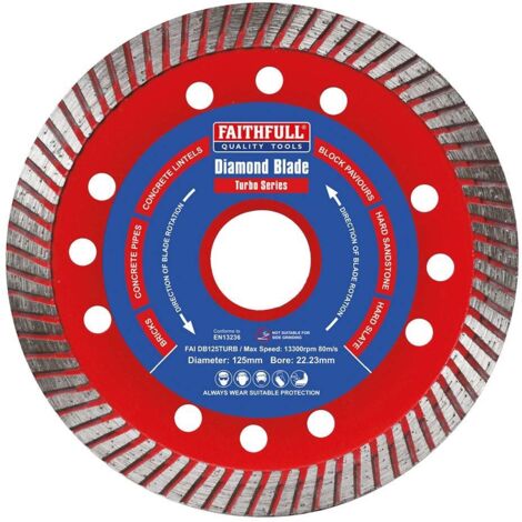 Faithfull GPT12522 Turbo Cut Diamond Blade 125 x 22mm FAIDB125TURB