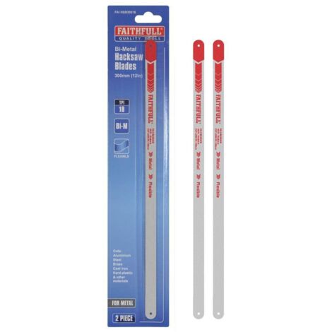 Faithfull Hacksaw Blades 300mm (12in) x 18 TPI (Pack 2) FAIHSB30018