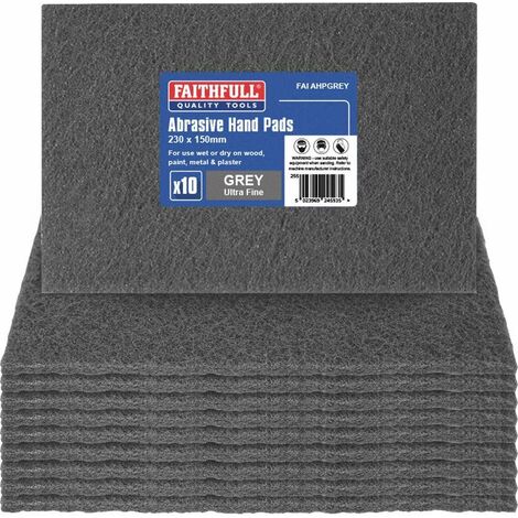 Faithfull Hand Pad Grey Ultra Fine 230 x 150mm 10 FAIAHPGREY