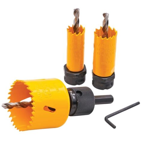 Faithfull Holesaw Arbor Set 20mm 25mm 51mm Universal Quick Release XMS25HOLESAW