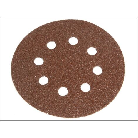 Faithfull Hook & Loop Sanding Disc DID2 Holed 150mm Coarse Pack 5 FAIADHL150C