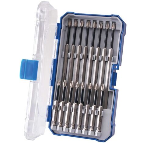 Faithfull Long Impact Screwdriver Bit Set 16 Piece PZ2 PH2 150mm FAISBSET16I