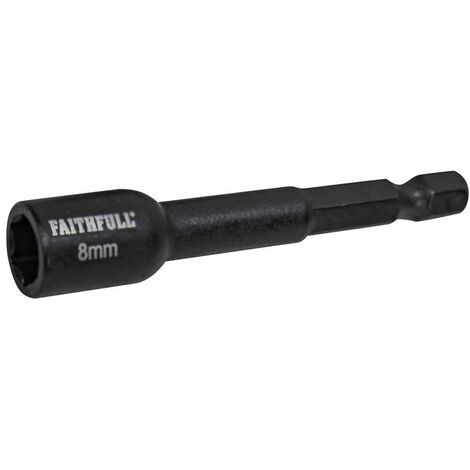 Faithfull Magnetic Impact Nut Driver 8mm x 1/4in Hex FAISBMNUT8I