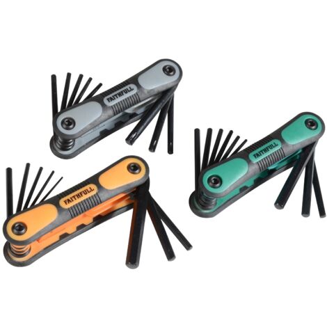 Faithfull Metric, Imperial & TORX Folding Hexagonal 3 Piece Key Set