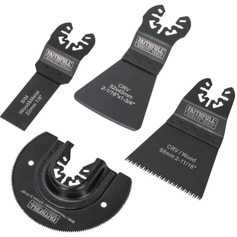 Faithfull Multi Tool Multi Function Tool Flooring Blade Set 4 Piece FAIMFKIT4