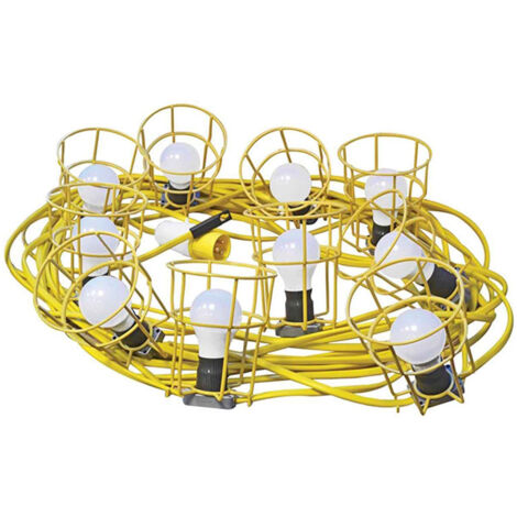 Faithfull Power Plus FPPSLFESTLED Festoon Lights Low Energy 10 LED Bulbs 110V 22m
